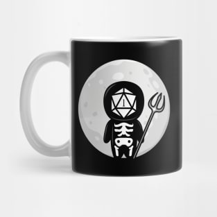 Funny Grim Reaper Critical Fail Polyhedral D20 Dice Moon Mug